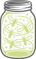 A jar of fireflies vector