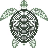 A green sea turtle on a white background vector