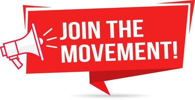 Join the Movement Megaphone Banner for Campaign Posters and Calls to Action vector