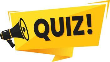 quiz word on yellow speech bubble vector
