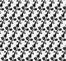 a black and white, pattern. with flowers vector