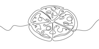 White illustration pizza slice icon cheese food hand drawn background sketch. Continuous line pizza set isolated pizzeria outline symbol doodle italy menu eat piece art design logo italian vector