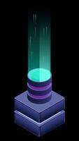 Isometric processor blockchain animation. Futuristic holographic interface. Futuristic concept. Motion graphic. Transparent background with alpha channel. video