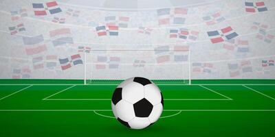 Dominican Football Arena Full of Fans with National Flags vector