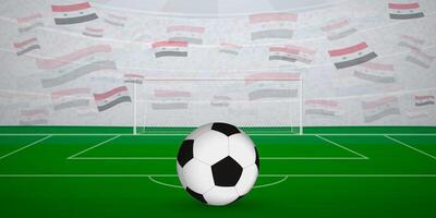 Syrian Football Arena Full of Fans with National Flags, Sports Event Illustration. vector
