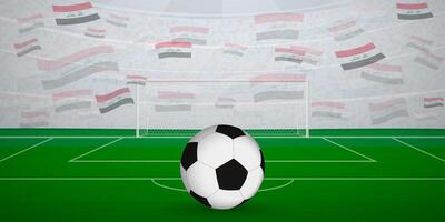 Iraqi Football Arena Full of Fans with National Flags, Sports Event Illustration. vector
