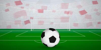 Bahraini Football Arena Full of Fans with National Flags, Sports Event Illustration. vector