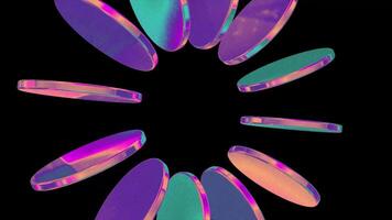 colorida 3d disco laço. abstrato gradiente movimento fundo video