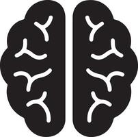 Powerful Black and White Human Brain Icon Symbolic Representation of Intelligence, Cognition, and Thought Processes vector
