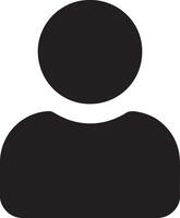 Simple Black Silhouette of a Person Icon Minimalist, Abstract User Profile Symbol for Website Design vector