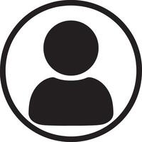 Simple Black Circle Profile Icon Minimalist User Symbol for Website, App, or Social Media Design vector