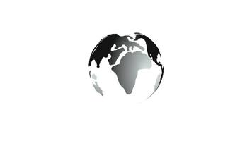 Abstract gray global planet earth animation isolated on white background video