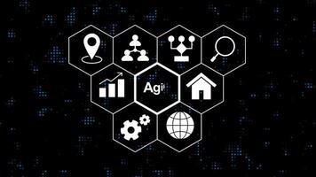 Agility concept button on futuristic animation isolated on tech background video