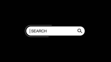 Search Bar Blank icon animation isolated on black background video
