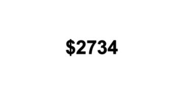 Money Number Counter from 0 to 9000 Dollars animation Isolated on Black Background video