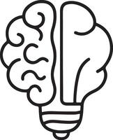 Creative Brainstorming A Lightbulb Shaped Brain Illustration Symbolizing Innovative Ideas and Intellectual Brilliance - Professional digital artwork with vibrant colors and detailed composition vector