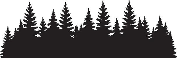 Majestic Silhouette of a Dark Pine Forest at Dusk, Serene Nature Scene, Peaceful Woodland Image, Ideal for Print or Digital Use vector