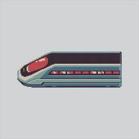 Pixel art illustration Futuristic Train. Pixelated Cyberpunk Train. Futuristic Cyberpunk Train Locomotive Icon pixelated for the pixel art game and icon for website and game. old school retro. vector