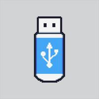 Pixel art usb flashdisk drive Locomotive icon Illustration for game design vector