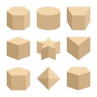 Geometric 3D Shape Elements vector
