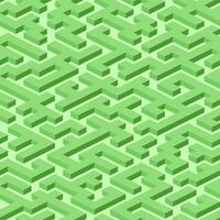 Green Labyrinth Maze Seamless Pattern vector
