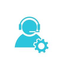 Information Support Crew icon. Isolated on white background. From blue icon set vector