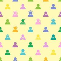 Colorful Seamless Pattern of Diverse Avatars, Texture vector
