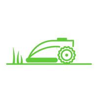 Robotic lawn mower icon. Isolated on white background. vector