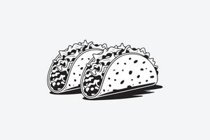 taco black illustration vector