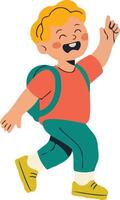 Smiling Boy Going Back To School vector