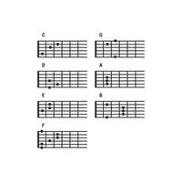 basic guitar chord template design. vector