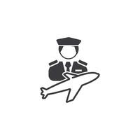 icon design outline of airplane pilot. vector