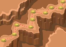 Desert Game Map with stage routes vector