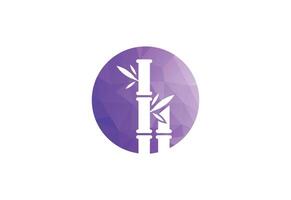 Colour Low Poly with Bamboo logo design, design Template. vector