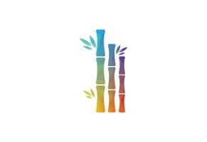 Colour Low Poly with Bamboo logo design, design Concept vector