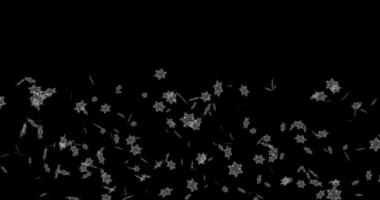 A one-time fall of a pile of snow. Falling particles with a snowflake texture. Abstract animation.852 video