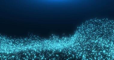 Ocean waves made of blue particles. Bokeh particles. Abstract animation.41 video