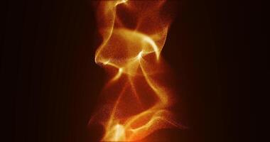 Writhing clouds of yellow particles. Smoke illuminated by a fire. Abstract animation.415 video