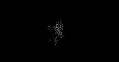 Flying structural formulas of nitrogenous bases, components of DNA. Chemical fantasies. Abstract animation.31 video