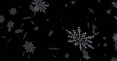 A single white snowflake explosion. Flying snowflakes on a black background. Abstract animation.652 video