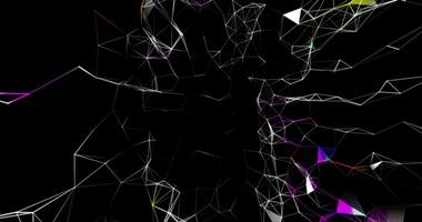 a abstrato Móvel rede do entrelaçado pontos, linhas e triangular rostos. plexos. abstrato animação.745 video