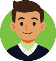 Flat Style Cartoon Boy Avatar Smiling Male Profile Icon for App Web and Social Media vector