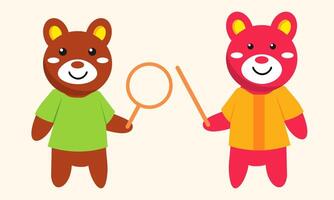 Playful Cartoon Bear Scene Ideal for Kids Story or Game Visual vector