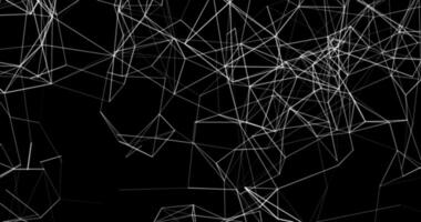 An abstract mobile network of interlaced dots, lines and triangular faces. Plexuses. Abstract animation.747 video