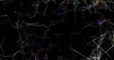An abstract mobile network of interlaced dots, lines and triangular faces. Plexuses. Abstract animation.744 video