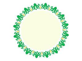 Organic Circular Frame Border Adorned with Lush Green Leaves Perfect for Natural Product Packaging vector