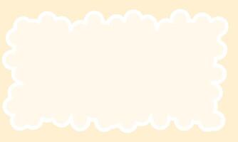 Cream Colored Cloud Frame for Text or Kids Decorative Design vector