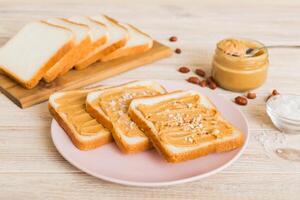 Peanut butter sandwiches toasts photo