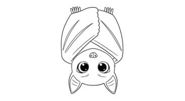 Sweet Bat Character Wrapped in a Warm Blanket Coloring Page for Kids vector