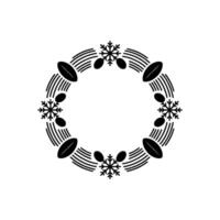 Minimalist Winter Wreath Snowflake Oval vector